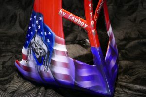 Airbrush painting skull Harley Davidson