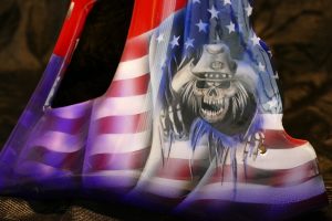 Airbrush painting skull Harley Davidson