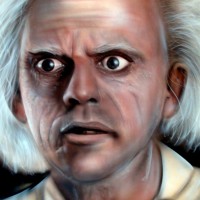 Back to the Future Christopher Lloyd airbrush painting no Photoshop