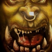 Peinture sur casque sur le thème Warcraft