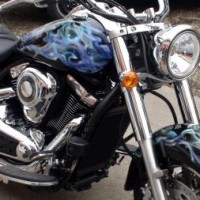 Peinture perso les femmes flammes motorcycle painting
