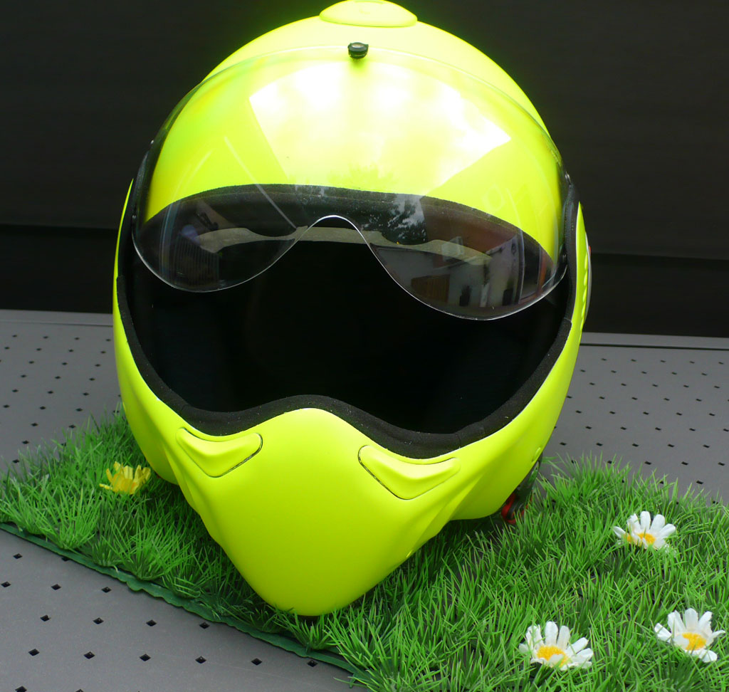 casque moto roof jaune fluo