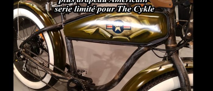 Vélo électrique  peinture aérographe  style US Army drapeau Américain 