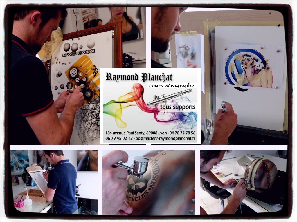 Guitare decoration aerographe – Raymond Planchat peintre aérographe cours  de peinture vente