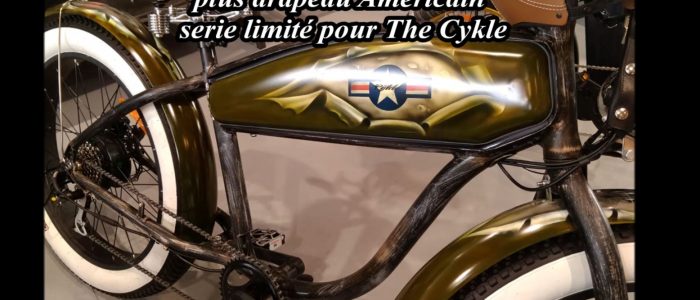 Vélo électrique  peinture aérographe  style US Army drapeau Américain 